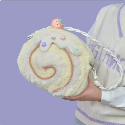 Cake Roll Plushie Shoulder Bag, 11"x9" | 28x23 cm plush toy – – E – Image 13 | Plushie Produce