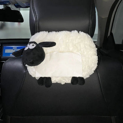 Soporte de Caja de Tejido de Cordero de Peluche para Autos