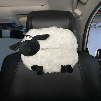 Soporte de caja de pañ tissues de cordero de peluche para coches