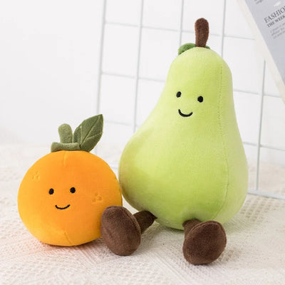 Cheerful Cartoon Fruit Plushies, 4 Varieties, 6-10" | 16-25 cm plush toy – – – Image 10 | Plushie Produce