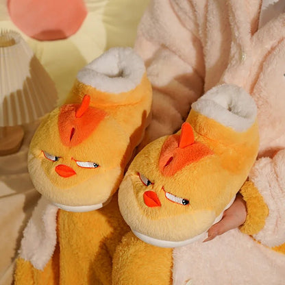 Chaussons en peluche en forme de poulet, taille enfant jusqu'à US Men 9/Femmes 10,5