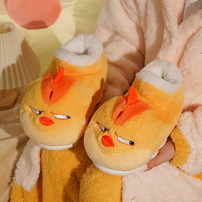 Chaussons en peluche en forme de poulet, taille enfant jusqu'à US Men 9/Femmes 10,5