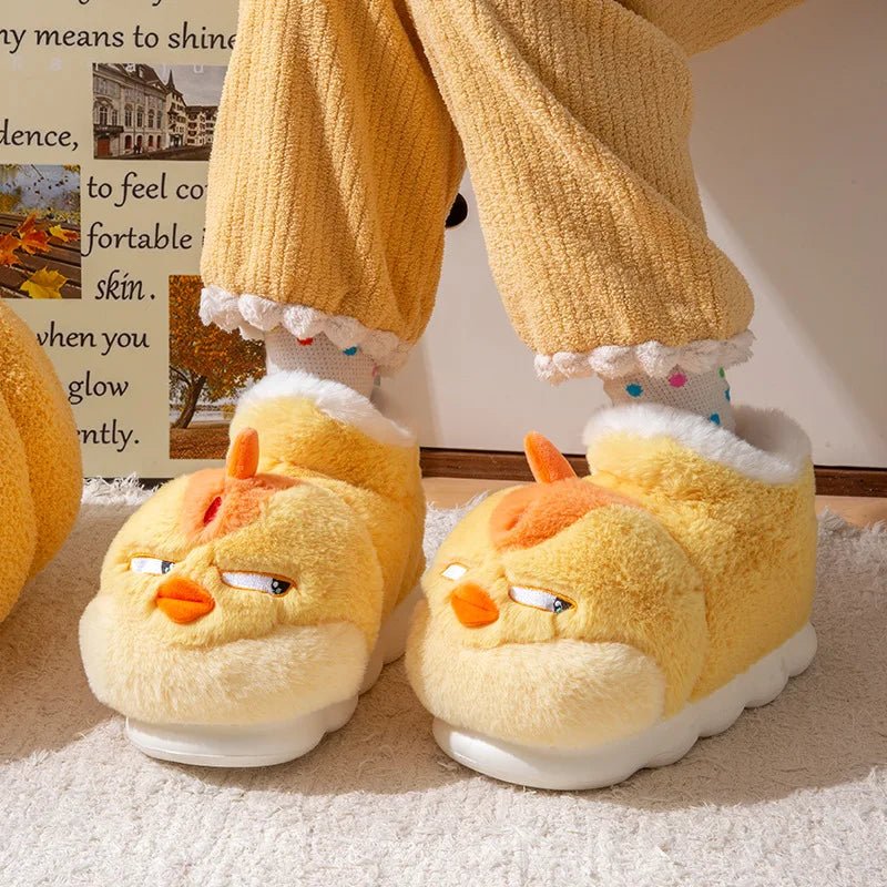 Pantofole in peluche a forma di pollo, taglia bambini fino a US Men 9 / Women 10.5