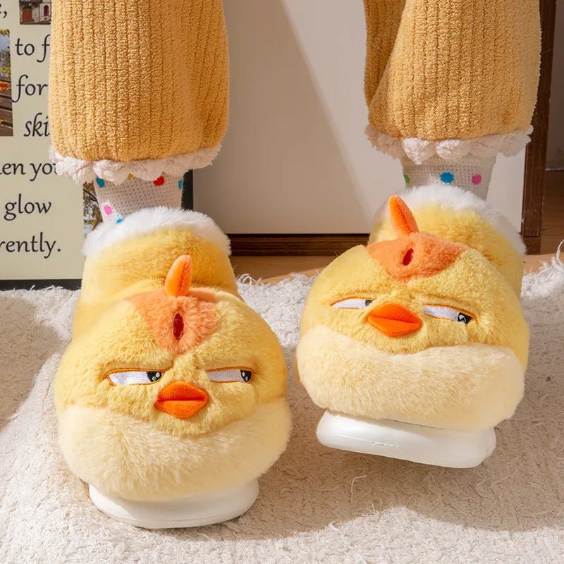 Pantofole in peluche a forma di pollo, taglia bambini fino a US Men 9 / Women 10.5