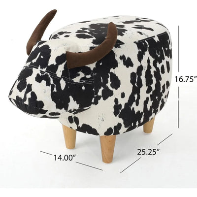 Cow Ottoman with Velvet Fabric in Two Colors plush toy – – – Image 2 | Plushie Produce