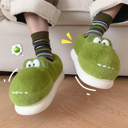 Plushie Cozy Alligator Slippers, Two Styles, US Men 4-8.5/ Women 5.5-10