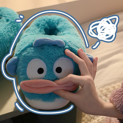 Cozy Cartoon Fish Plush Slippers, US Men 4-6/ Women 5.5-7.5 plush toy – – – Image 4 | Plushie Produce