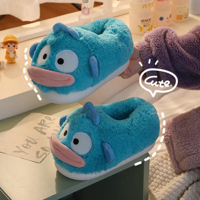 Cozy Cartoon Fish Plush Slippers, US Men 4-6/ Women 5.5-7.5 plush toy – – US Men's 4 / Women's 5.5/ EU 35.5 – Image 5 | Plushie Produce
