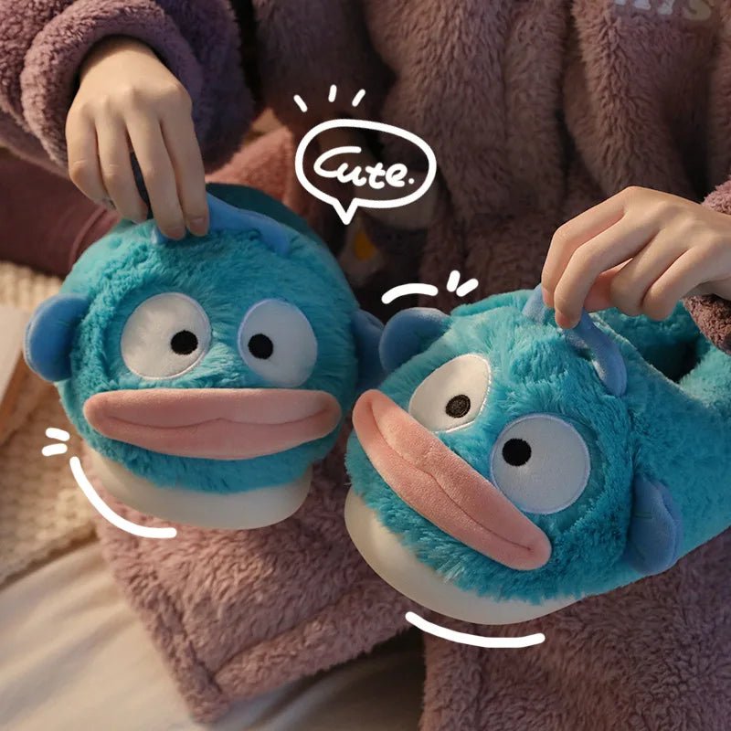 Cozy Cartoon Fish Plush Slippers, US Men 4-6/ Women 5.5-7.5