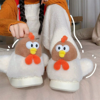 Plushie Cozy Hen Slippers, US Men 4-6/ Women 5.5-7.5