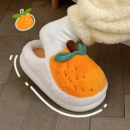 Chinelo de Fruta Laranja Plushie Push, US Homens 4-6, Mulheres 5.5-7.5