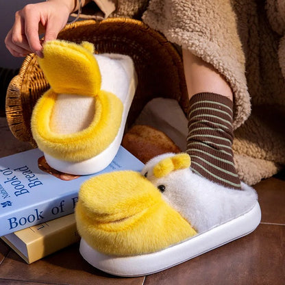 Chaussons en peluche canard à enfiler, US Hommes 4-8.5 / Femmes 5.5-10