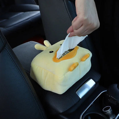 Distributeur de mouchoirs en peluche canard - Accessoire de voiture novateur