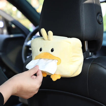 Distributeur de mouchoirs en peluche canard - Accessoire de voiture novateur