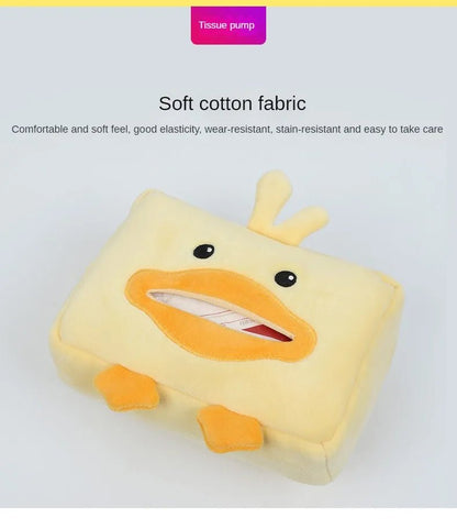 Dispensador de pañ tissues de peluche de pato - Accesorio para coche lindo y funcional