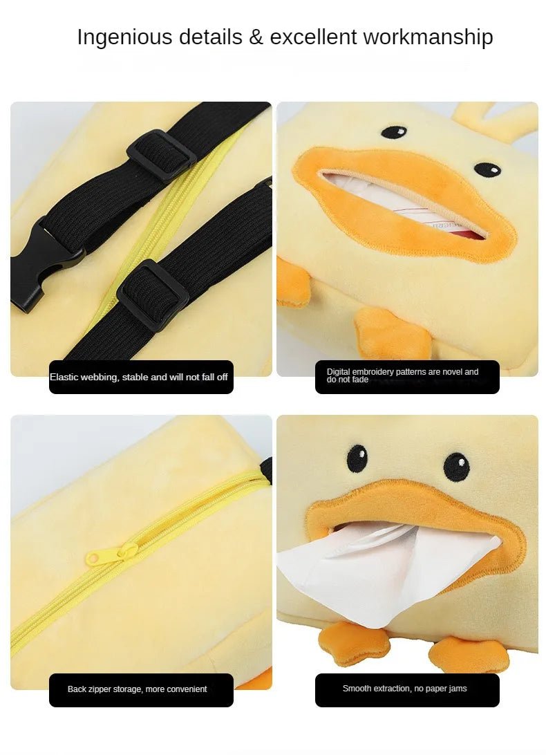 Duck Plushie Tissue Dispenser - Cute & Functional Car Accessory