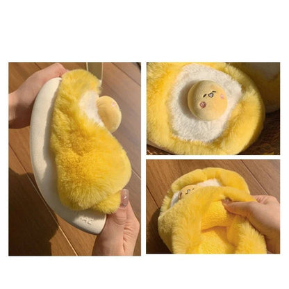 Plushie Egg Yolk Slippers, US Men 4-8.5/ Women 5.5-10