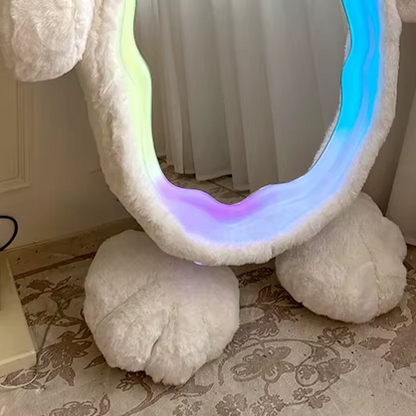 Plush Rabbit Body Mirror with LED Lights | 39" x 75" (100 x 190 cm)