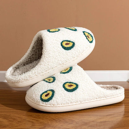 Pantofole Slip-On Ispirate alla Frutta in Peluche, Cinque Stili