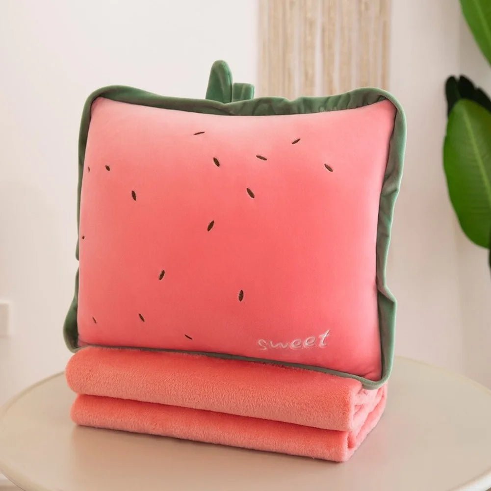 Plushie Fruit & Veggie Pillow Blanket Combo, Six Pillow Designs