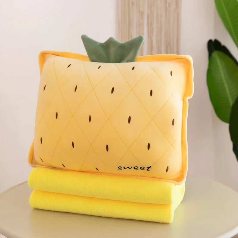 Plushie Fruit & Veggie Pillow Blanket Combo, Six Pillow Designs