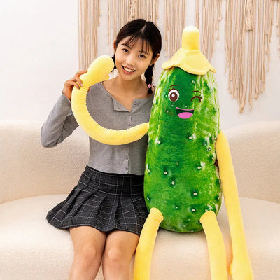 Funny Long-Armed Cucumber Plushie, 28-55" |70-140 cm plush toy – – – Image 4 | Plushie Produce
