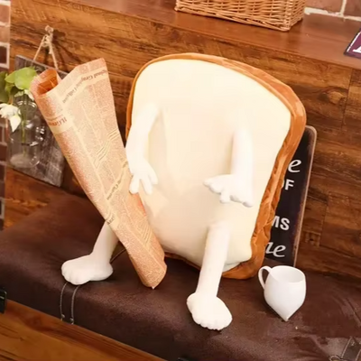 Funny Toast Plushie with Hands and Legs, 20" | 50 cm plush toy – – 20"/50cm – Image 1 | Plushie Produce