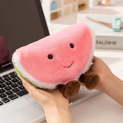 Fuzzy Watermelon Wedge Plushie, 8" | 20 cm plush toy – – – Image 2 | Plushie Produce