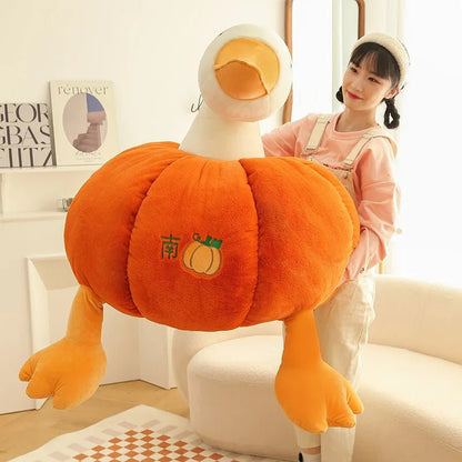 Goose Plushie Inside a Pumpkin, 10-20" | 25-50 cm