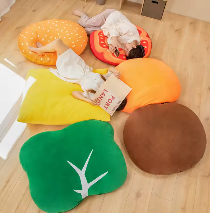 Deluxe Hamburger Plushie Set – Giant Plush Toy Food with Separate Ingredients