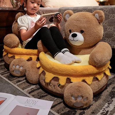 Honeypot Bear Plush Slipper Chair – Cozy & Adorable Seating for Kids! plush toy – – – Image 4 | Plushie Produce