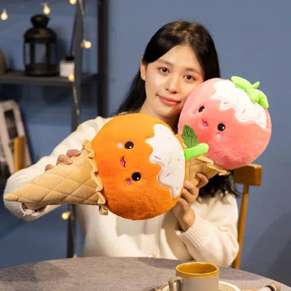 Ice Cream Cone Plushie, 16" | 40 cm