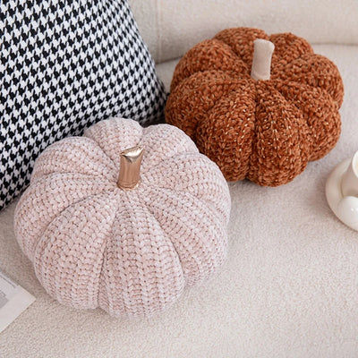 Knitted Pumpkin Plushie, Three Colors, 11" | 28 cm plush toy – – – Image 1 | Plushie Produce