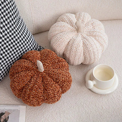 Knitted Pumpkin Plushie, Three Colors, 11" | 28 cm plush toy – – – Image 5 | Plushie Produce