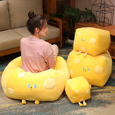 Large Cheddar Cheese Plush Toy, 10-20" | 25-50 cm plush toy – – – Image 3 | Plushie Produce