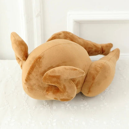 Grand jouet en peluche poulet cuit avec oignon vert optionnel, 18" | 45 cm