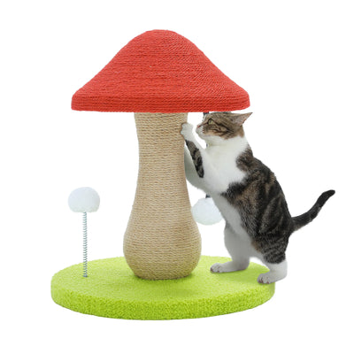Mushroom Cat Scratching Post with Sisal Hemp Rope plush toy – – – Image 1 | Plushie Produce