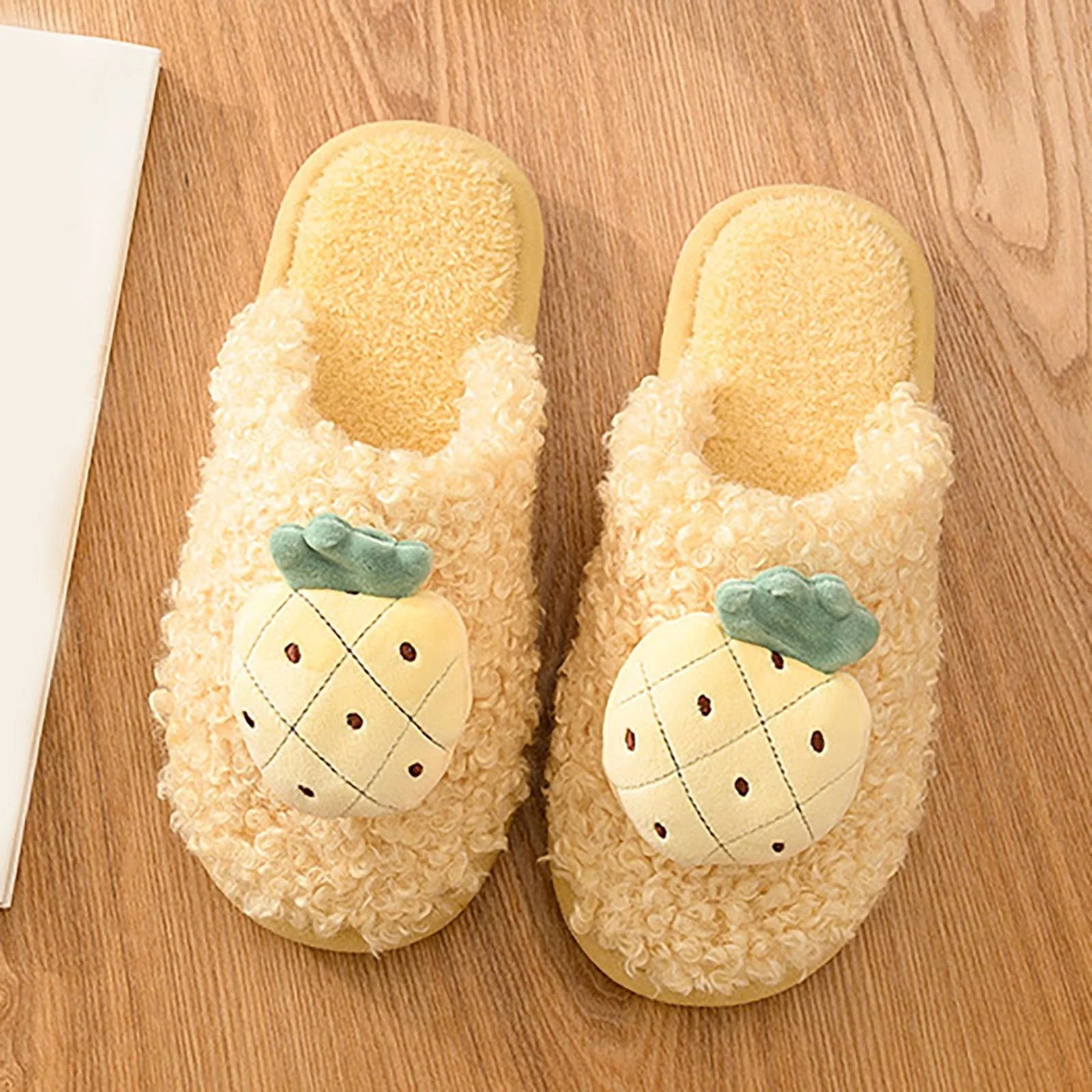 Plushie Pineapple Slippers, US Men's size 3.5, US Women's size 5, EU size 35