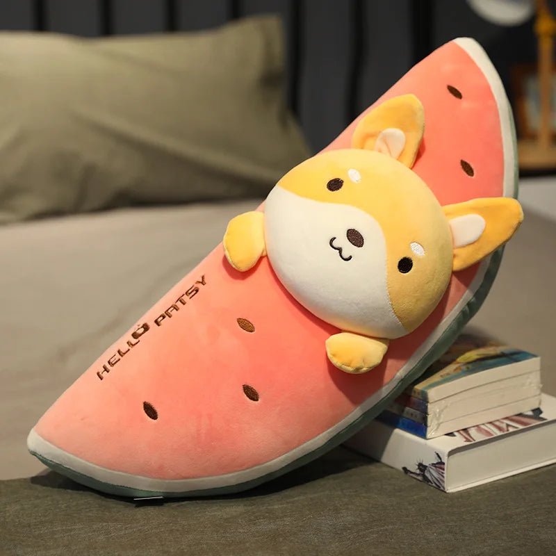 Plushie Animal Plushies in a Jumbo Watermelon Wedge, 7 Animals, 1.8-3.1' | 55-95 cm - Plushie Produce