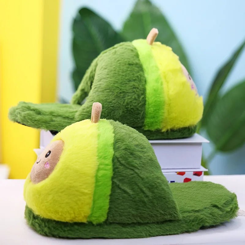 Plushie Avocado Children's Slippers, Ages 7-9