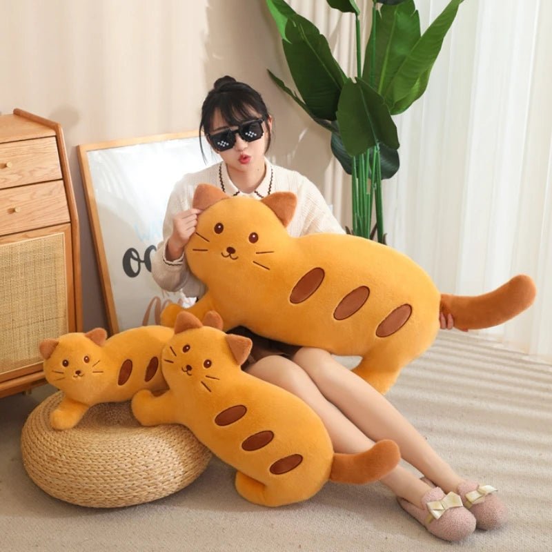 Plushie Baguette in a Cat Design, 17-30" | 43-75 cm