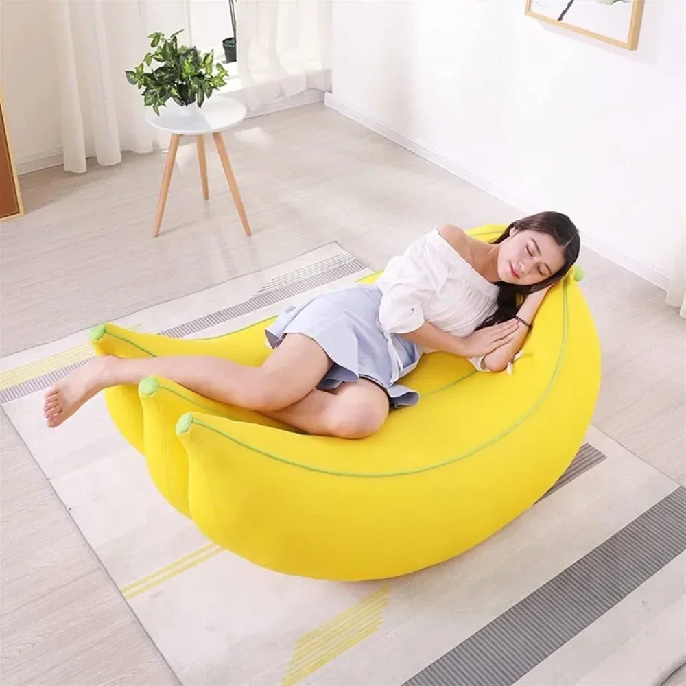 Canapé Banane en Peluche – Le Confort de Luxe Rencontre un Design Ludique