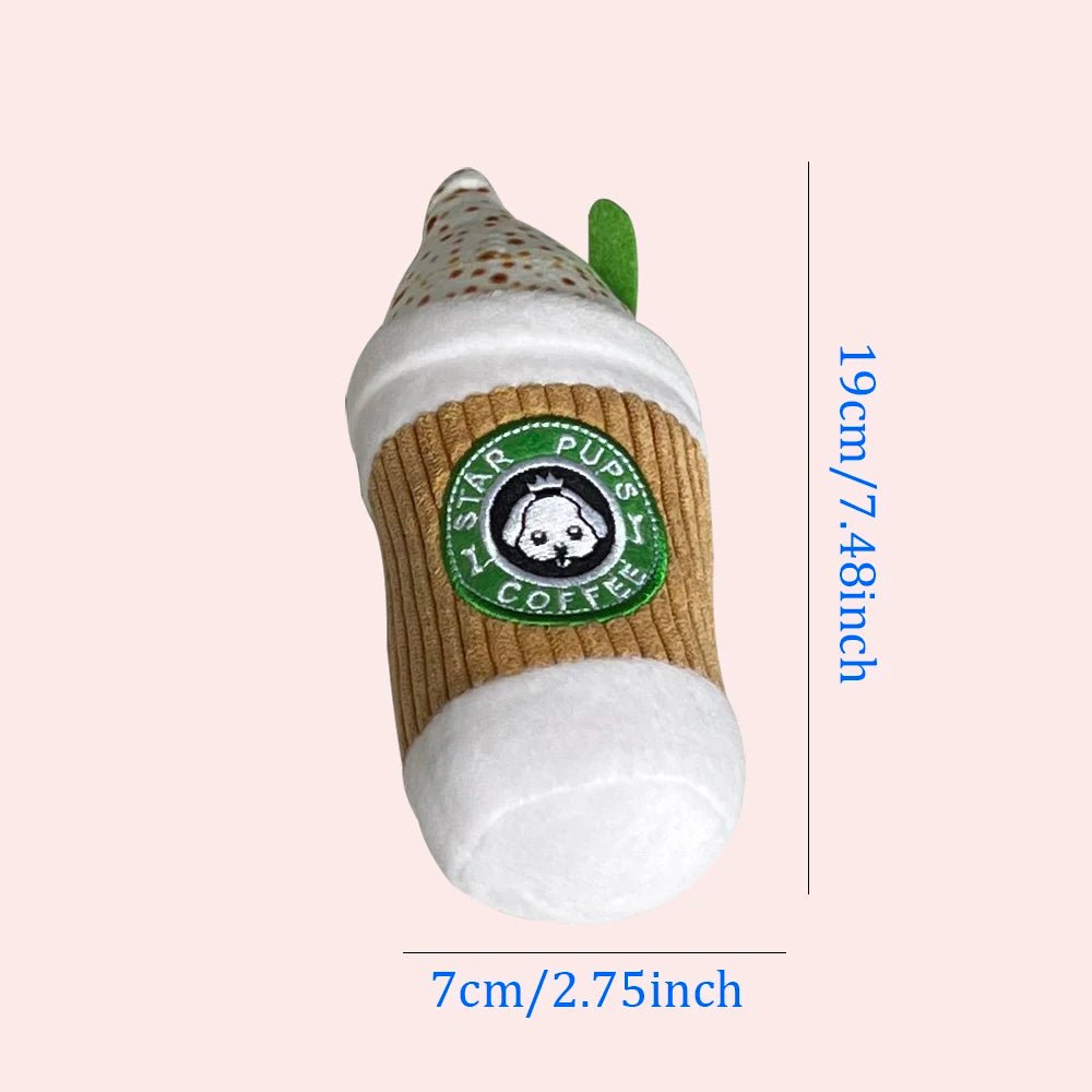 Plushie Cappuccino Squeaky Chew Toy, 6.5" | 17 cm - Plushie Produce