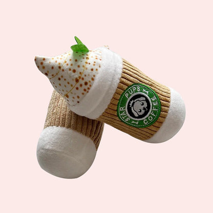 Plushie Cappuccino Squeaky Chew Toy, 6.5" | 17 cm