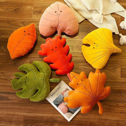 Colección de Hoja de Otoño de Peluche - Decoración de Otoño, Seis Estilos, 14" | 35 centímetros