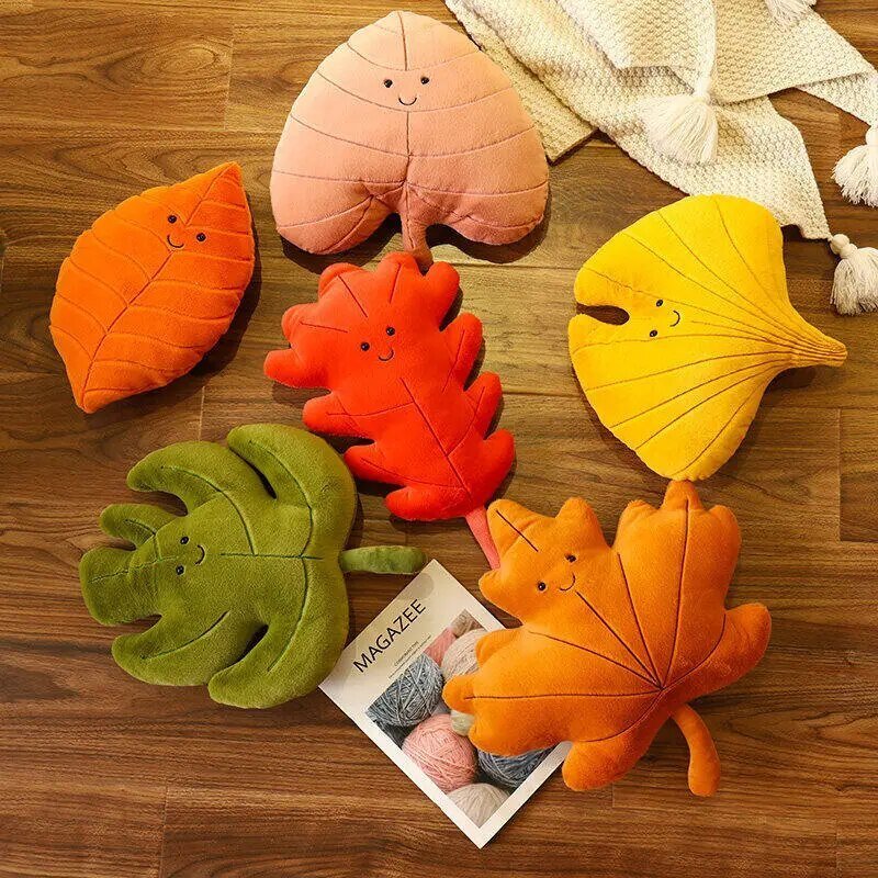 Colección de Hoja de Otoño de Peluche - Decoración de Otoño, Seis Estilos, 14" | 35 centímetros