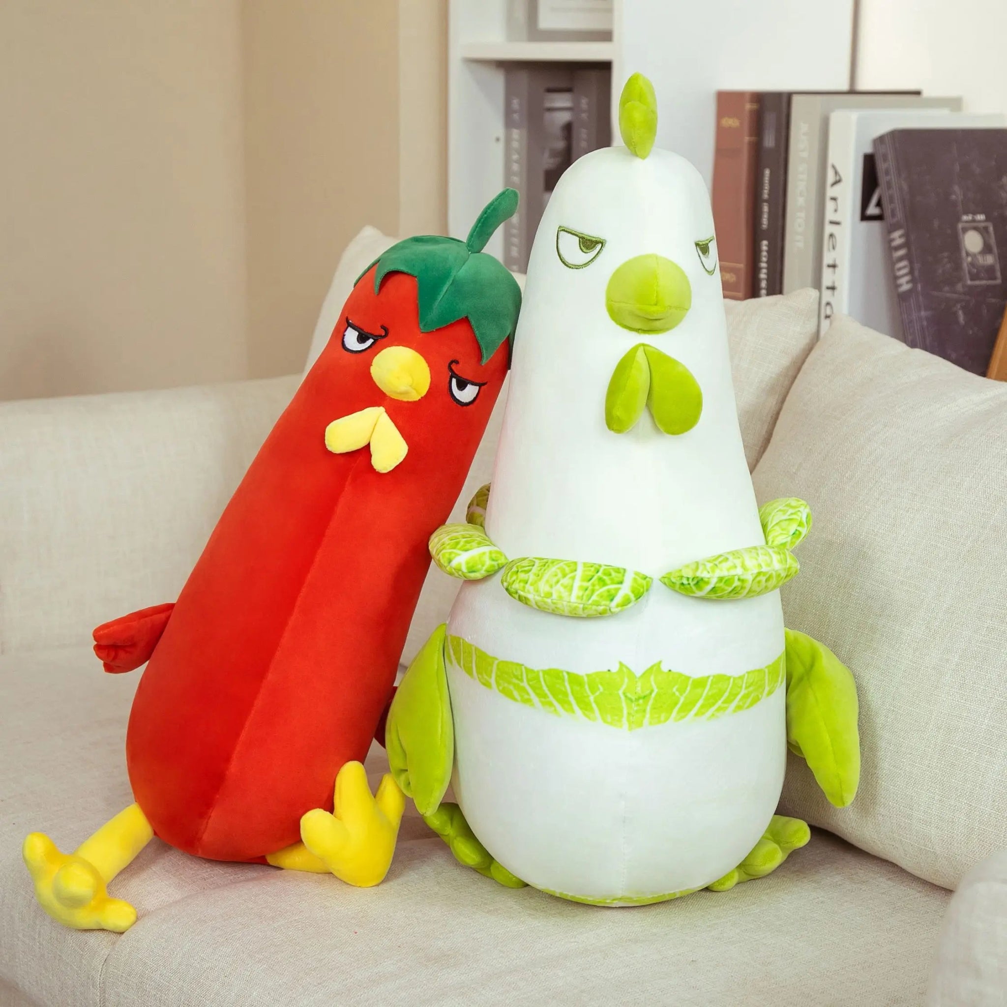 Plushie Cartoon Chicken as a Vegetable, 20-24" | 50-60 cm - Plushie Produce