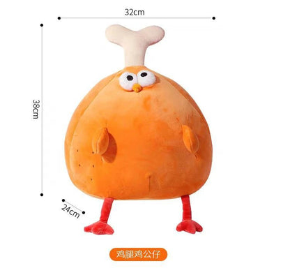 Pluche Cartoon Gekookte Kip, 16" | 40 cm