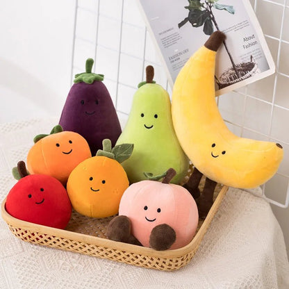 Plushie Cartoon Fruits, 4 Varieties, 6-10" | 16-25 cm