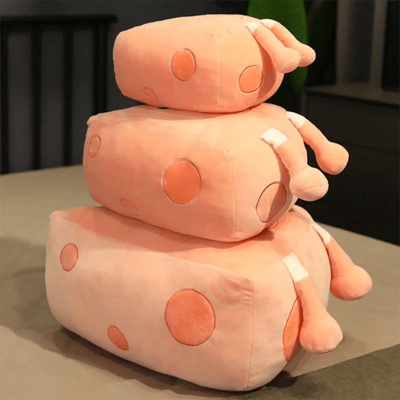 Plushie Cartoon Spicchio di Formaggio con Coperta, 4 Colori, 12" | 30cm